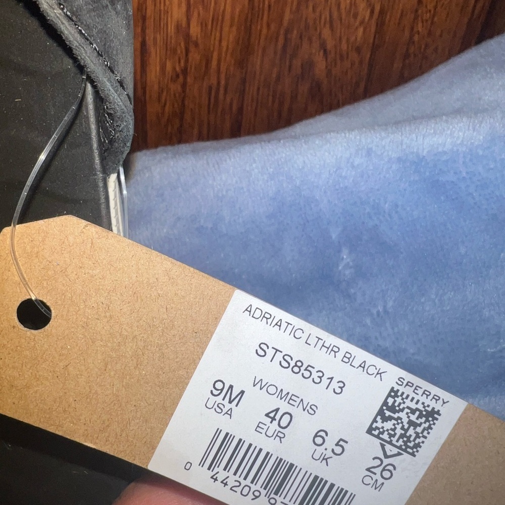 Sperry Adriatic Leather Black Nautical Sandals, women’s size 9, new with tag - Picture 4 of 8